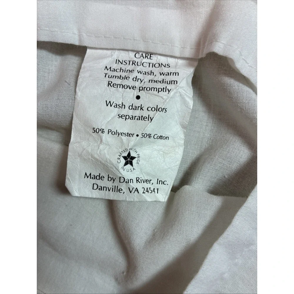 Pair White Standard Pillow Shams W/ Eyelet Ruffle (2) By Dan River Cottagecore